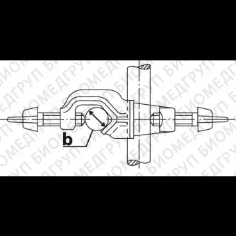 Узел крепежный, винт с накатанной головкой M8, d 16,5, угол 90, резьба 8, ковкий чугун, Bochem, 5360