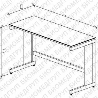 Стол лабораторный высокий, 1500х750х900, столешница пластик с бортиком