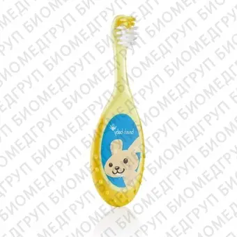 BrushBaby FlossBrush зубная щетка, 03 года, желтая